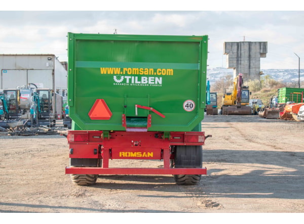 Remorca Agricola ROMSAN R140TAHK -TANDEM BENA TIP U 14t, basculare spate, frana pe aer , prelata cu suport si roata de rezerva de vanzare